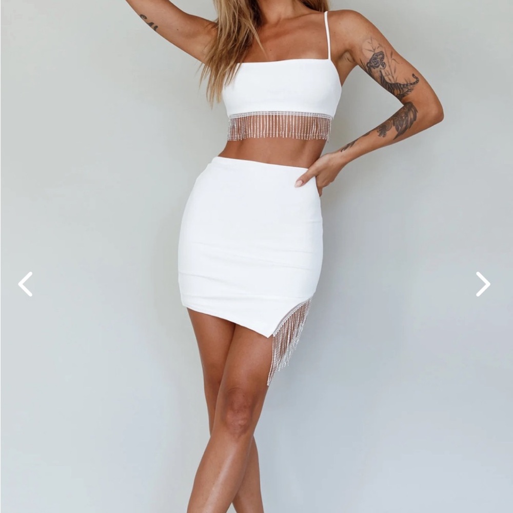 Selfie Leslie White Asymmetrical Mini Skirt - Bachelorette Party/Bridal Skirt